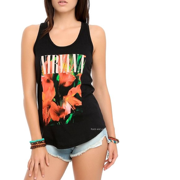 Nirvana Flowers Logo punk rock Official cottonTank Top 2X NWT - Picture 1 of 3